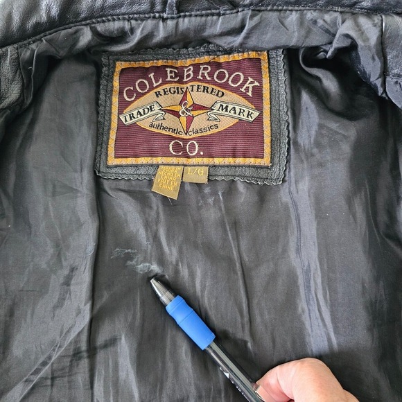 Colebrook Men's Leather Jacket Black Size large - Picture 12 of 15
